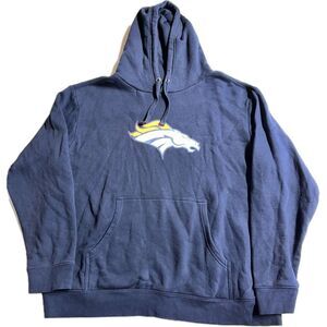 Denver Broncos NFL Pro Line Men's XL Navy Blue‎ Hoodie Sweatshirt 60 McGovern